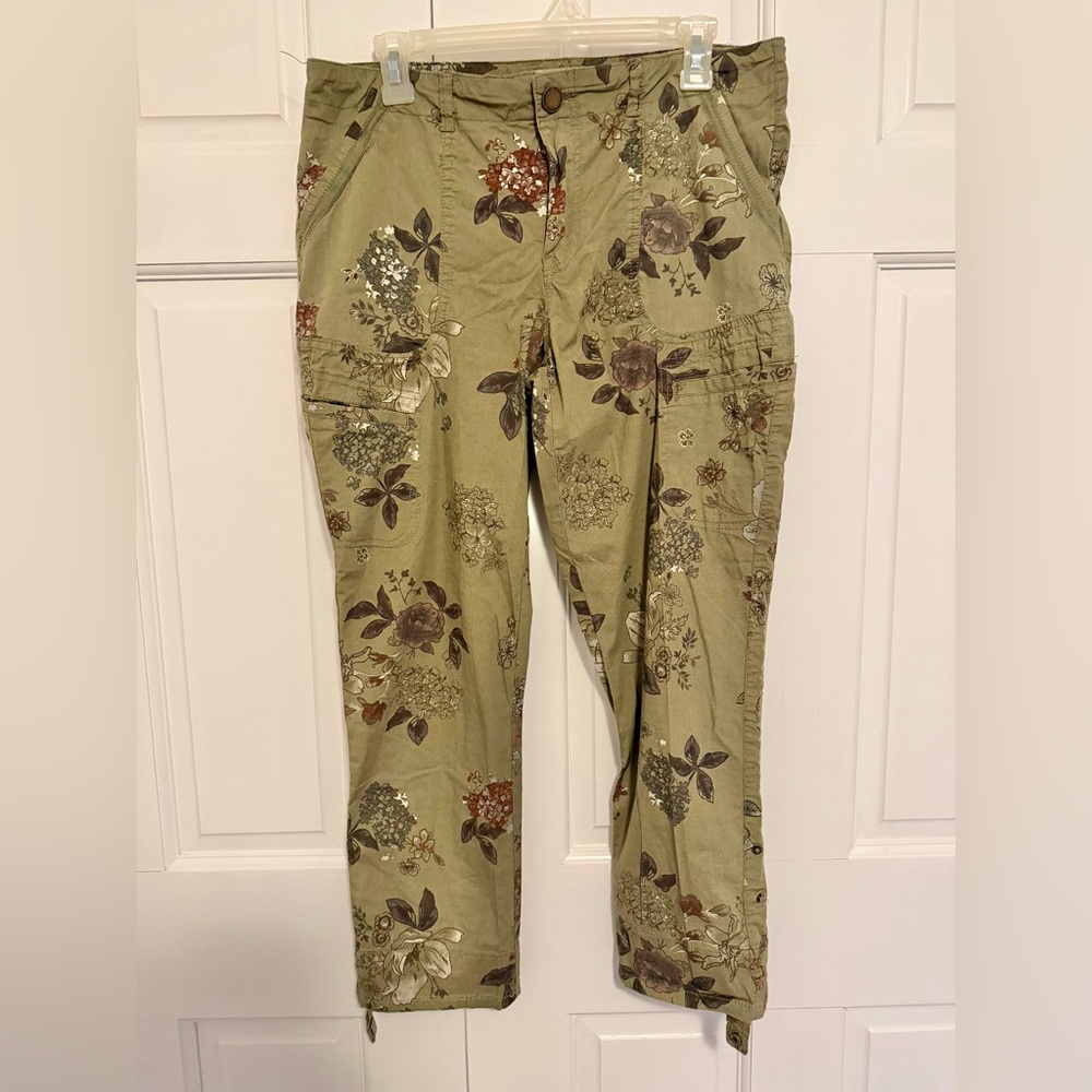 Democracy Flex-Ellent Floral Print Utility Cargo Pants Size 10 - Picture 2 of 8